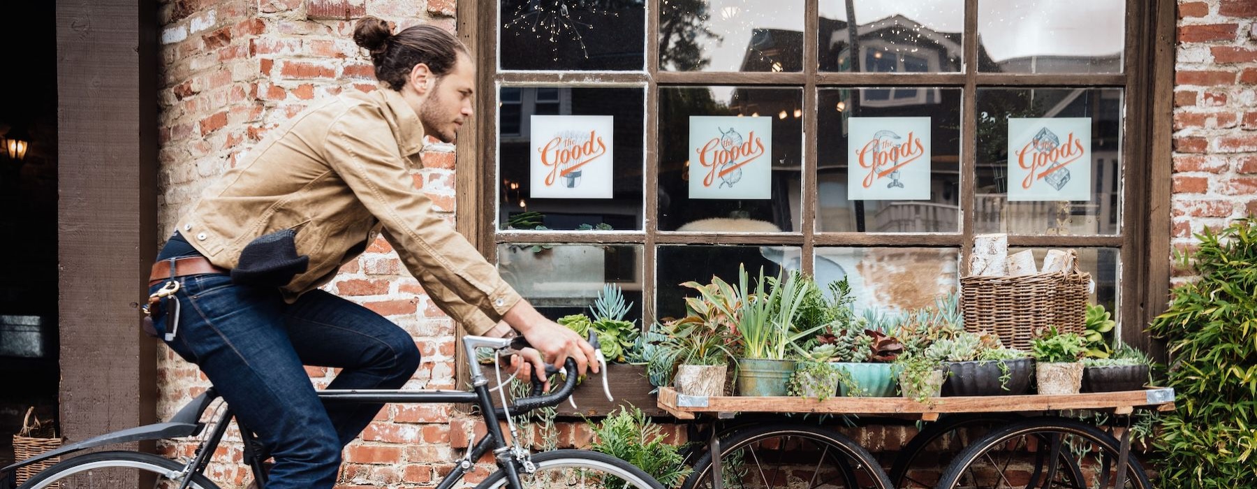 a man riding a bike